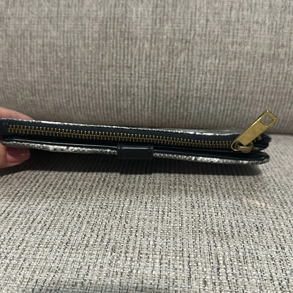 Fossil Black and Gray Snakeskin Clutch